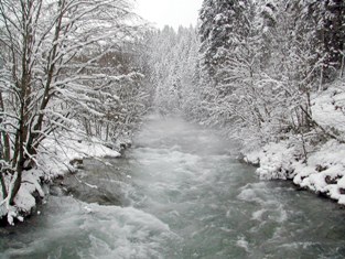 This photo depicts a "December" winter scene in Gerlos, Austria and was taken by photographer Sanja Gjenero of Zagreb, Croatia.